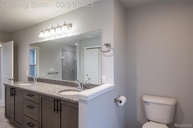 24180 Liberty Hill Dr, Farmington, MI 48336 - bathroom with toilet, a shower stall, and double vanity