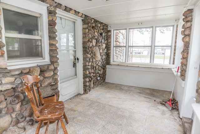 view of unfurnished sunroom