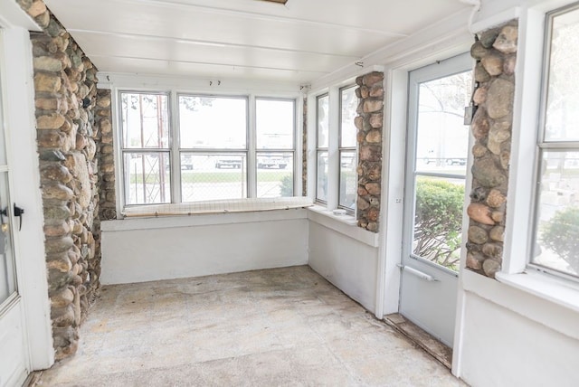 view of unfurnished sunroom