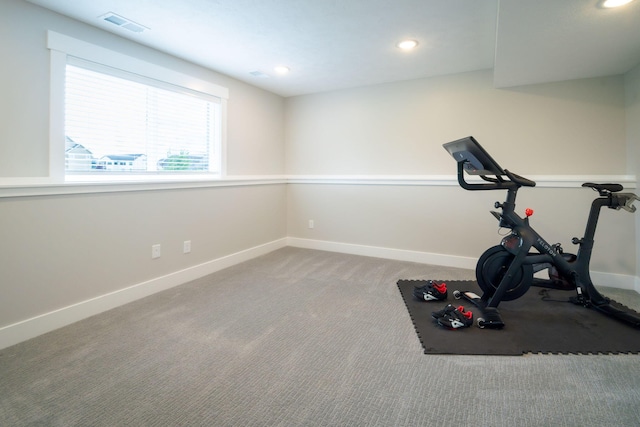 3280 Amtrak Dr SW, Byron Center, MI 49315 - exercise room with baseboards, recessed lighting, and carpet flooring