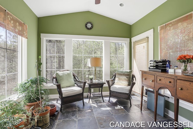 2429 Shears Crossing Ct NE, Grand Rapids, MI 49525 - sunroom featuring vaulted ceiling and stone tile floors