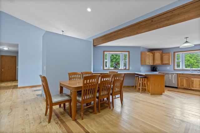 5856 Peck Rd, Brown City, MI 48416 - dining space with light wood-style floors and recessed lighting
