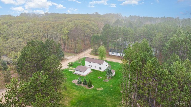 217 Maple Rd, Roscommon, MI 48653 - aerial view of property and surrounding area with a heavily wooded area