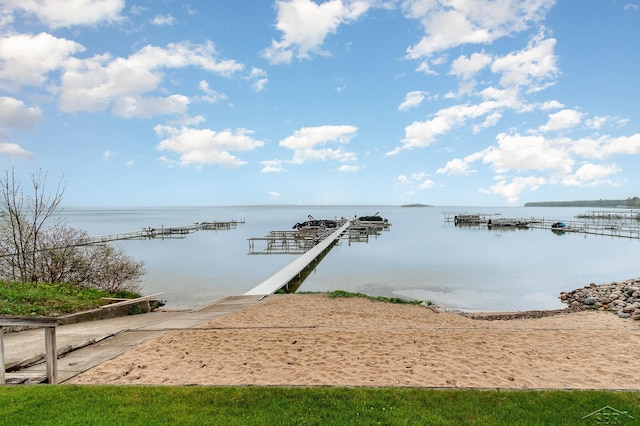217 Maple Rd, Roscommon, MI 48653 - dock area with a water view and a boat ramp