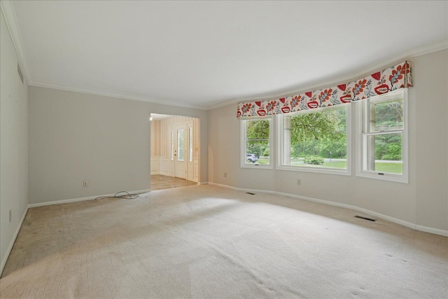 1558 Sylvan Glen Rd, Okemos, MI 48864 - unfurnished room featuring crown molding, light colored carpet, and baseboards