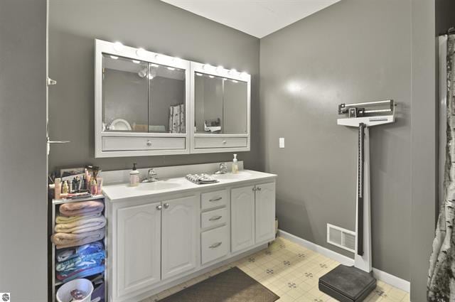 2426 E 48 1/2 Rd, Cadillac, MI 49601 - full bathroom with double vanity and baseboards