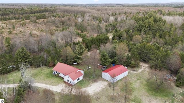 2426 E 48 1/2 Rd, Cadillac, MI 49601 - view from above of property with a forest