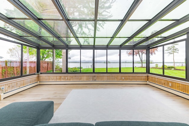 27607 Elba Dr, Grosse Ile, MI 48138 - unfurnished sunroom with a water view and healthy amount of natural light