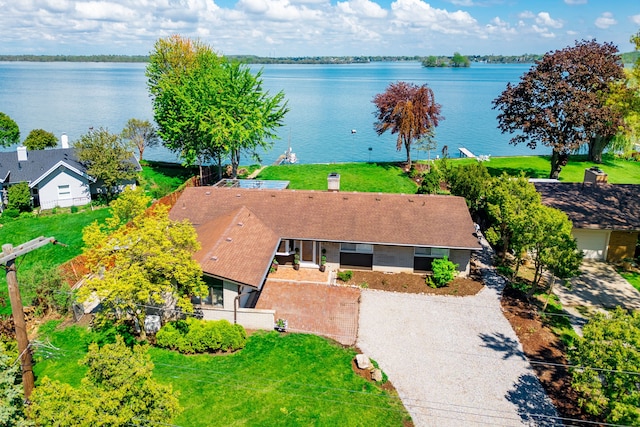 27607 Elba Dr, Grosse Ile, MI 48138 - view from above of property with a nearby body of water
