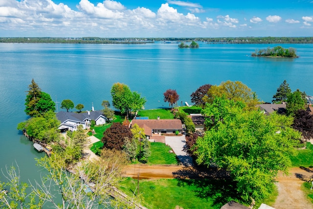 27607 Elba Dr, Grosse Ile, MI 48138 - aerial view of property and surrounding area with a nearby body of water
