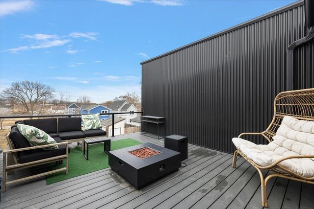 3313 Cochrane St, Detroit, MI 48208 - deck featuring an outdoor living space with a fire pit