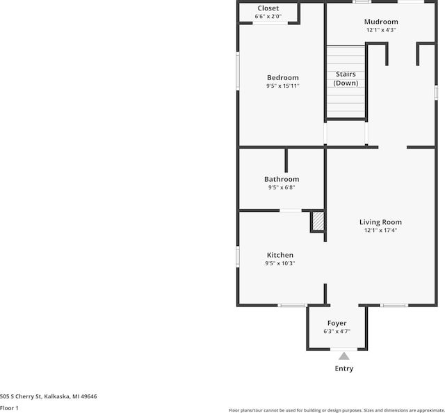 505 S Cherry St, Kalkaska, MI 49646 - property floor plan