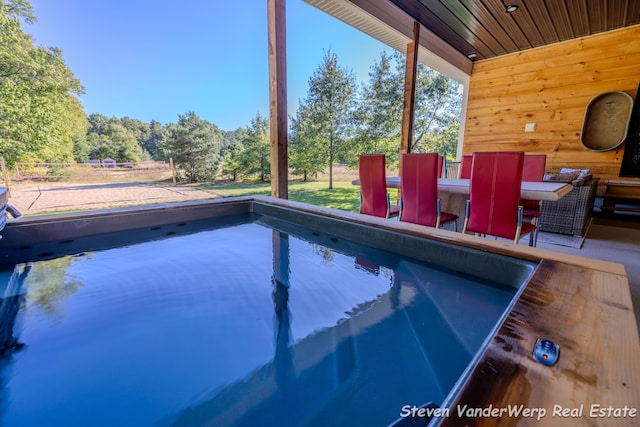 12640 Bucs Dr, Grand Haven, MI 49417 - view of swimming pool featuring view of wooded area