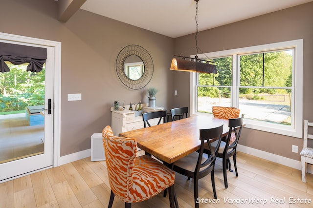 12640 Bucs Dr, Grand Haven, MI 49417 - dining space featuring light wood-style floors and baseboards