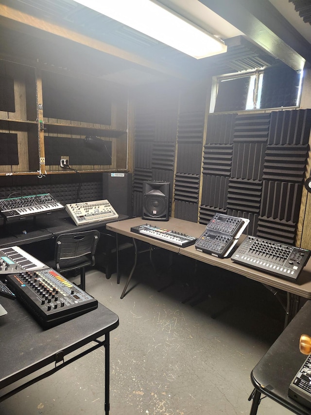 misc room with concrete flooring
