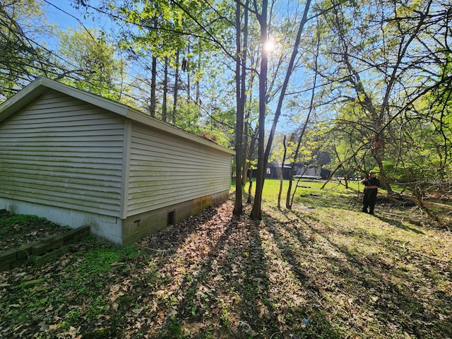 view of side of property featuring crawl space