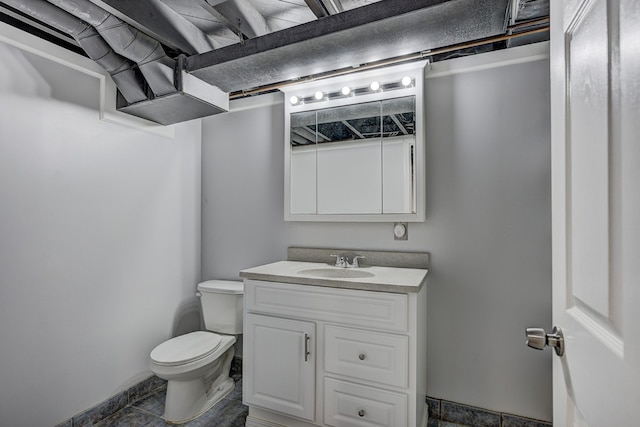 bathroom with toilet and vanity