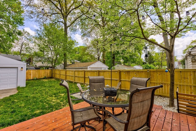 deck featuring outdoor dining area