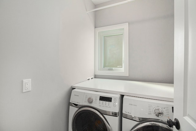 laundry area featuring washer and dryer