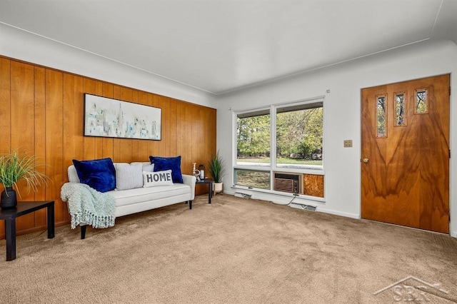 301 W Fourth St, Gladwin, MI 48624 - sitting room featuring carpet and wooden walls