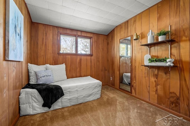 301 W Fourth St, Gladwin, MI 48624 - living area featuring carpet and wood walls