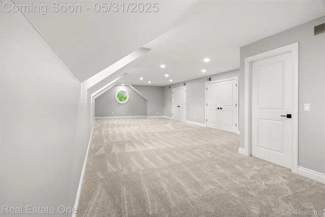 48556 Harbor Dr, Chesterfield, MI 48047 - additional living space featuring light colored carpet, baseboards, and recessed lighting