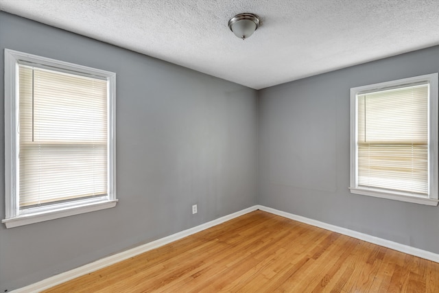 9035 Braile St, Detroit, MI 48228 - empty room with light wood-type flooring, baseboards, plenty of natural light, and a textured ceiling