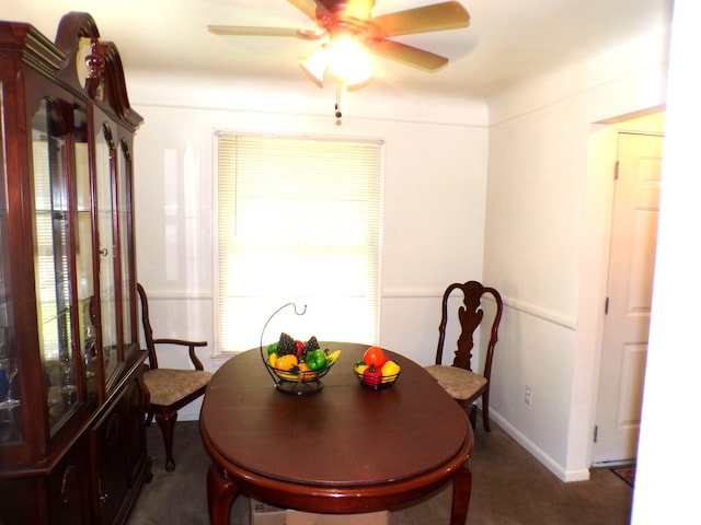 9546 Westwood St, Detroit, MI 48228 - dining room featuring a ceiling fan and baseboards