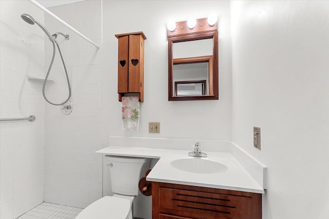 30617 Young Dr, Gibraltar, MI 48173 - full bath with vanity, a tile shower, and toilet
