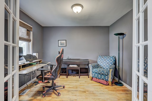 2230 Princeton Rd, Berkley, MI 48072 - office featuring wood finished floors, french doors, and baseboards