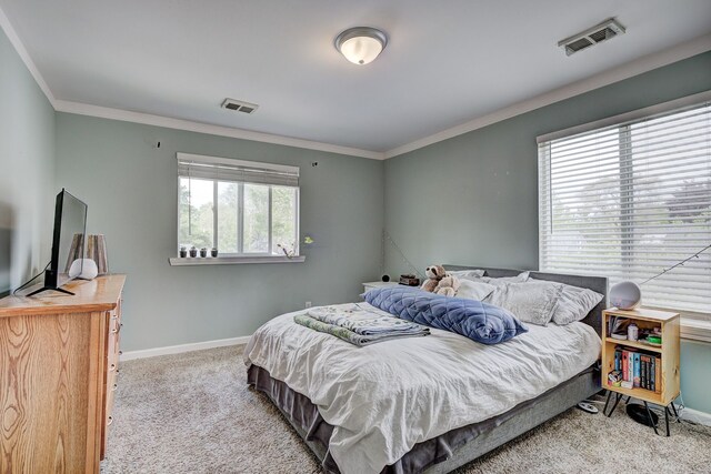 2230 Princeton Rd, Berkley, MI 48072 - bedroom featuring baseboards, carpet, and ornamental molding