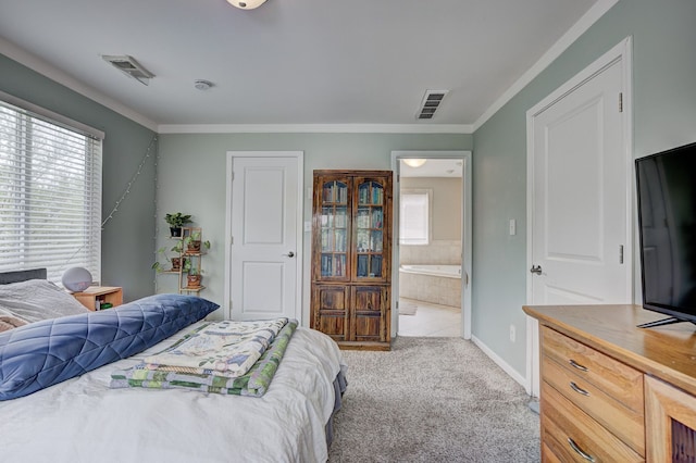 2230 Princeton Rd, Berkley, MI 48072 - bedroom with carpet, crown molding, baseboards, and ensuite bathroom