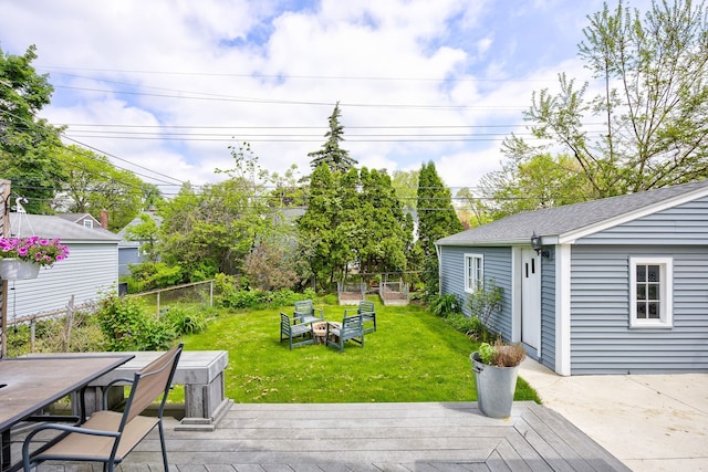 2230 Princeton Rd, Berkley, MI 48072 - view of yard featuring a wooden deck and outdoor dining area
