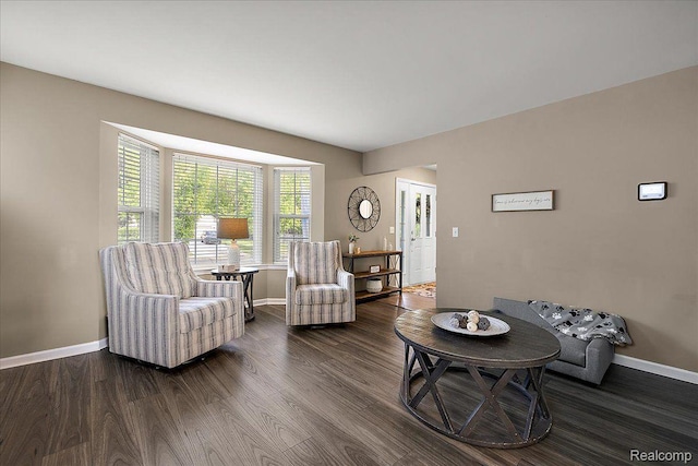 457 Cove View Dr, Waterford, MI 48327 - living area with dark wood-type flooring and baseboards