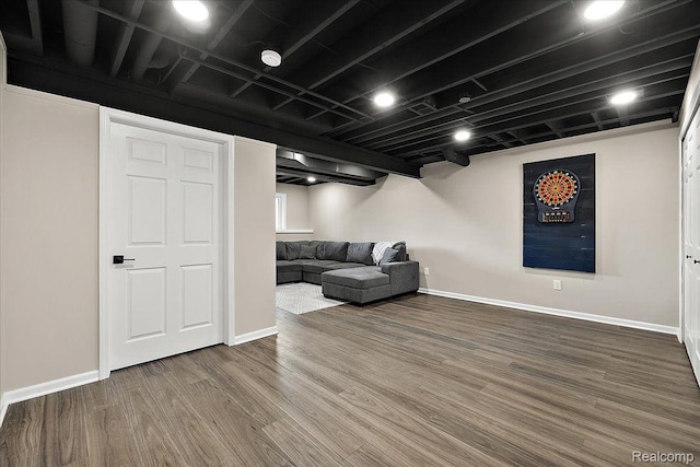 457 Cove View Dr, Waterford, MI 48327 - finished basement featuring wood finished floors and baseboards