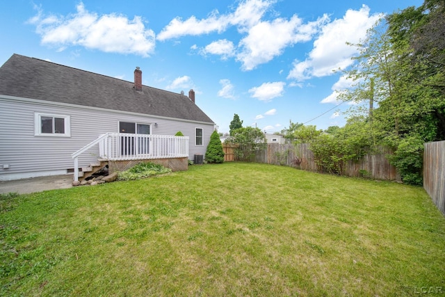 1107 Sunset Dr, Tecumseh, MI 49286 - view of yard featuring a deck and cooling unit
