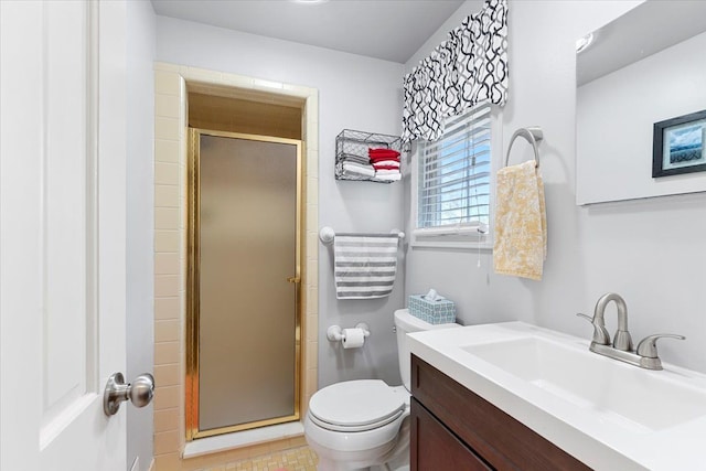 28605 Southpointe Rd, Grosse Ile, MI 48138 - bathroom featuring a stall shower, toilet, and vanity
