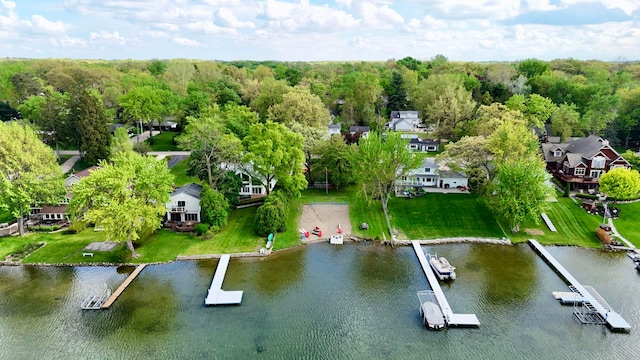 4120 Bunker Ave, West Bloomfield, MI 48323 - bird's eye view of a large body of water and a heavily wooded area