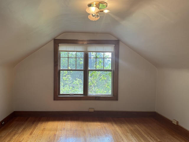 1627 S M-52 Hwy, Owosso, MI 48867 - additional living space with wood finished floors, vaulted ceiling, and baseboards