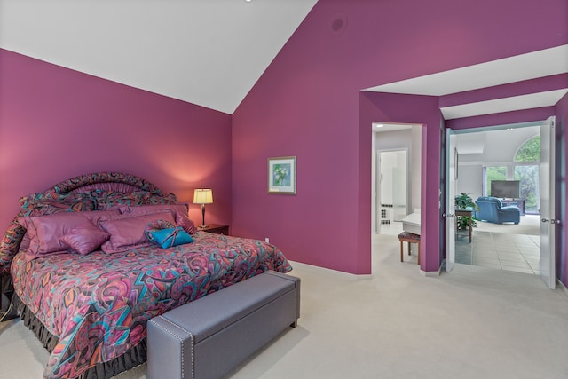 4958 Countryside Dr, West Bloomfield, MI 48323 - carpeted bedroom with high vaulted ceiling
