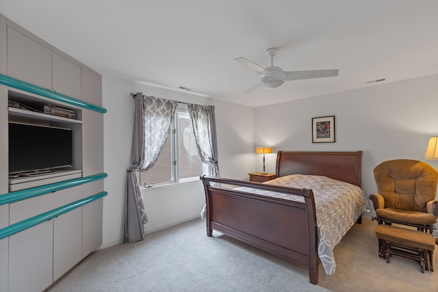 4958 Countryside Dr, West Bloomfield, MI 48323 - bedroom with light carpet, baseboards, and a ceiling fan