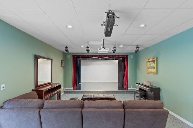 4958 Countryside Dr, West Bloomfield, MI 48323 - carpeted cinema room featuring baseboards and recessed lighting