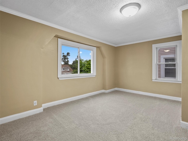 6010 Hartwell St, Dearborn, MI 48126 - empty room with ornamental molding, carpet floors, a textured ceiling, and baseboards