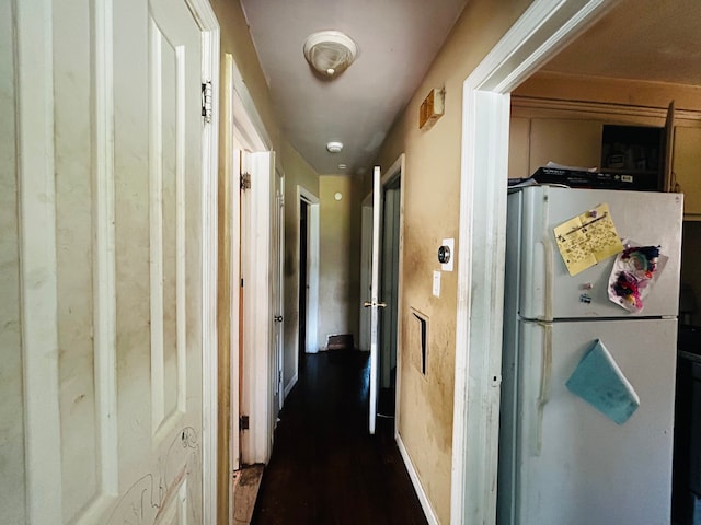11329 Minock St, Detroit, MI 48228 - hallway with dark wood-style flooring and baseboards