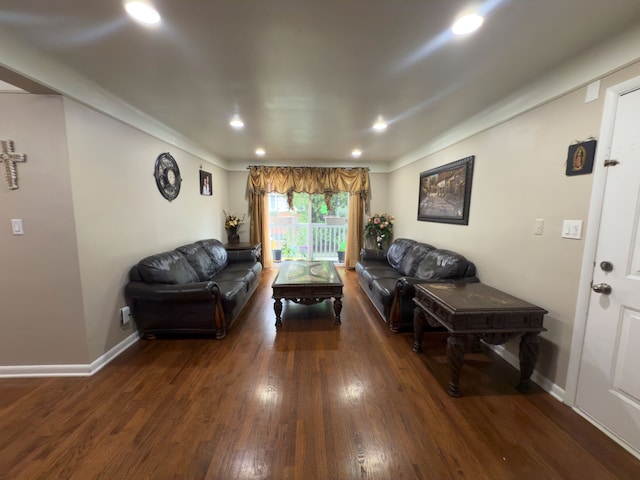 475 N Eton St Unit C7, Birmingham, MI 48009 - living room with baseboards, wood finished floors, and recessed lighting
