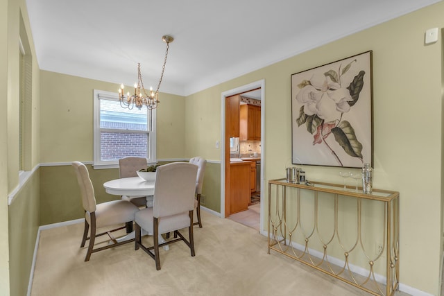 19150 Lexington, Redford, MI 48240 - dining area featuring a chandelier and light carpet