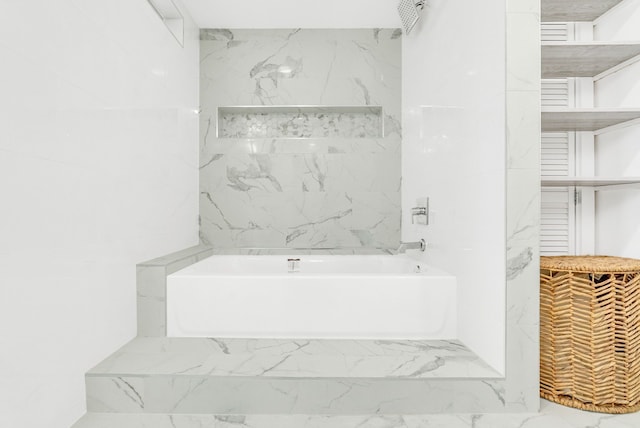 436 E Milwaukee St Unit 8, Detroit, MI 48202 - full bathroom featuring a bath and marble finish flooring