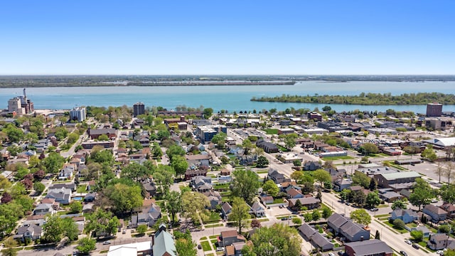 532 Chestnut St, Wyandotte, MI 48192 - aerial view of residential area featuring a large body of water