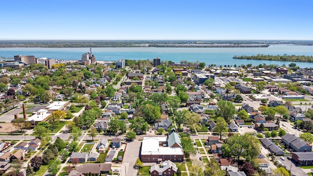 532 Chestnut St, Wyandotte, MI 48192 - aerial view of residential area featuring a large body of water