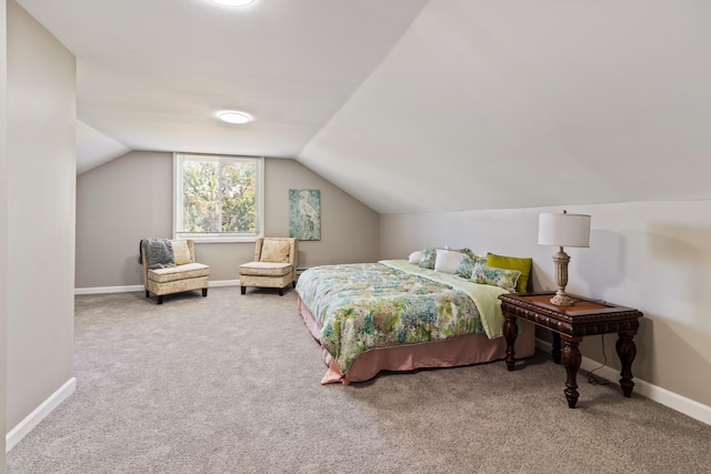 532 Chestnut St, Wyandotte, MI 48192 - carpeted bedroom featuring vaulted ceiling and baseboards